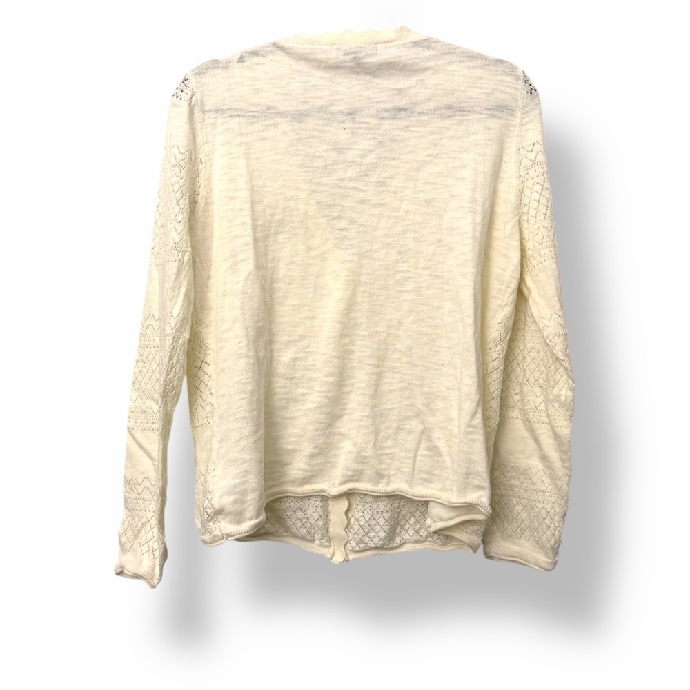 Frye Pointelle Button Down Lightweight Cardigan S… - image 4